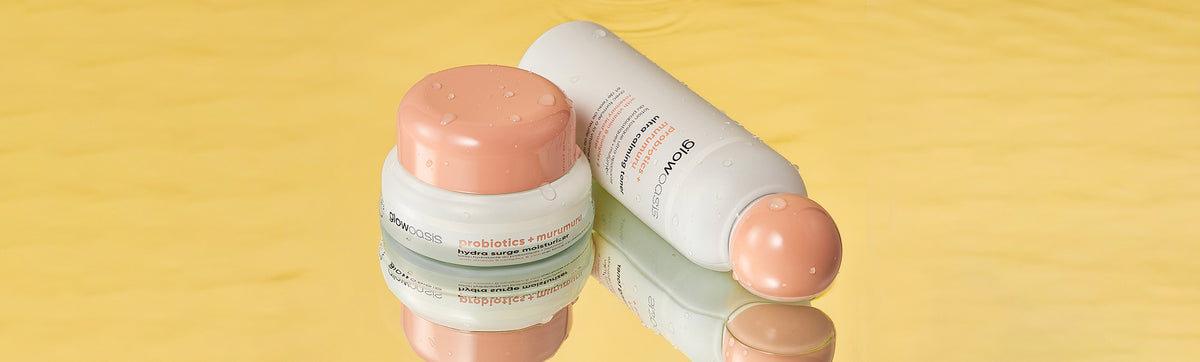 the probiotics + murumuru collection is made up of two products — our ultra calming toner and hydra surge moisturizer