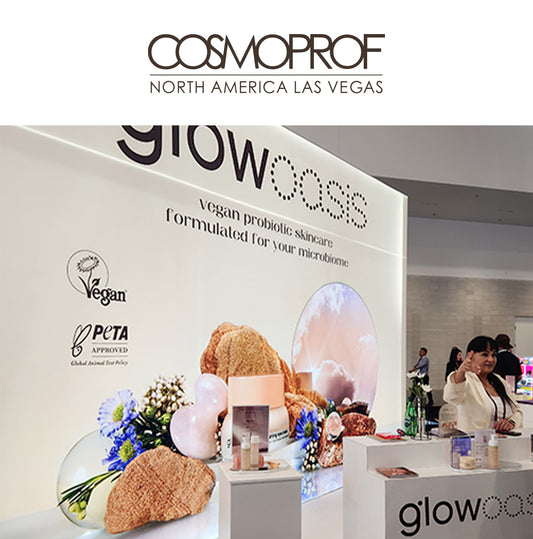 glowoasis vegan probiotic skincare’s booth at Cosmoprof North America in Las Vegas.