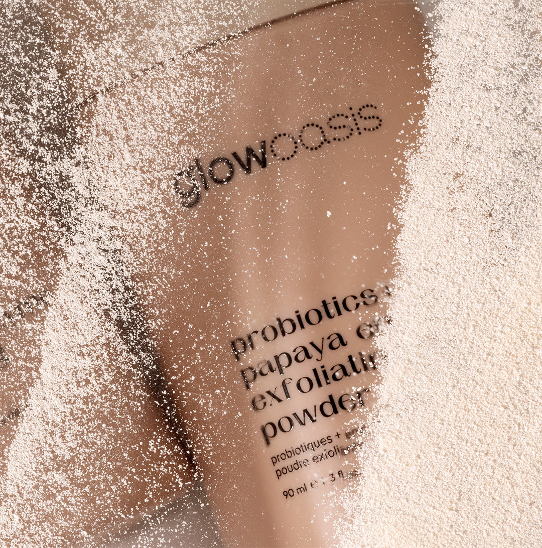 glowoasis vegan probiotics + papaya enzyme enzyme exfoliator's powder texture