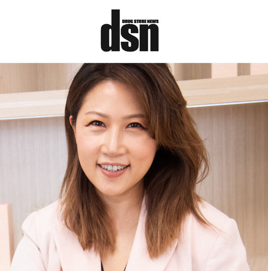 glowoasis co-founder Vera Oh headshot with the Drug Store News logo