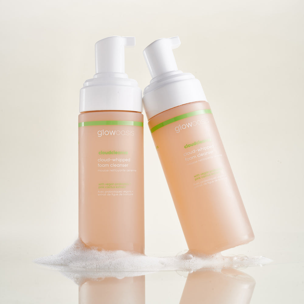 glowoasis vegan probiotics cloudcleanse cloud whipped gentle daily foam cleansers.